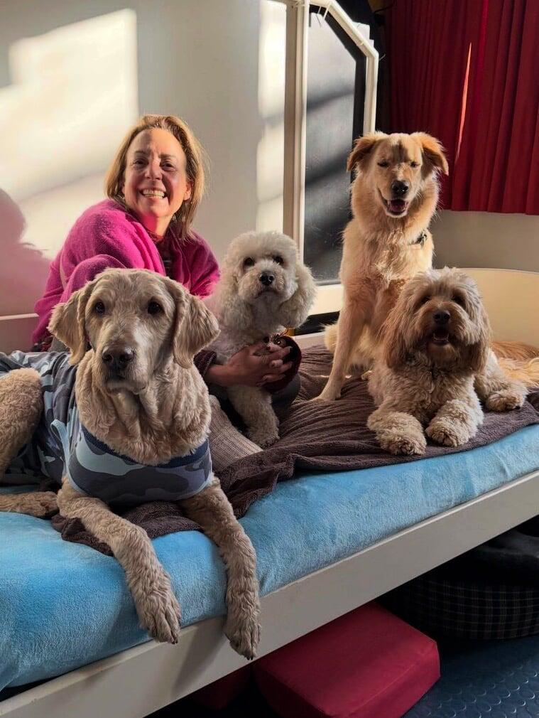 Noëlle Fueter with her Dogs